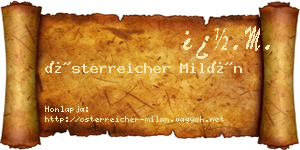 Österreicher Milán névjegykártya